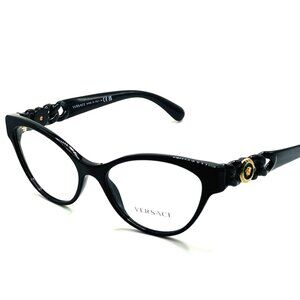 NEW ORIGINAL VERSACE VE 3305 GB1 Black Women's Eyeglasses 55mm 17 140